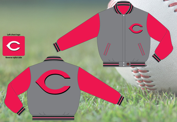 Cincinnati Reds / Grey and Red - MLB Wool Reversible Jacket