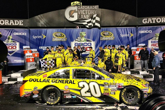 2013 Matt Kenseth #20 Dollar General - Chicagoland Win / Raced Diecast
