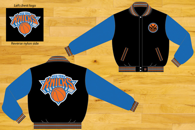 New York Knicks / Black and Royal - NBA Wool Reversible Jacket
