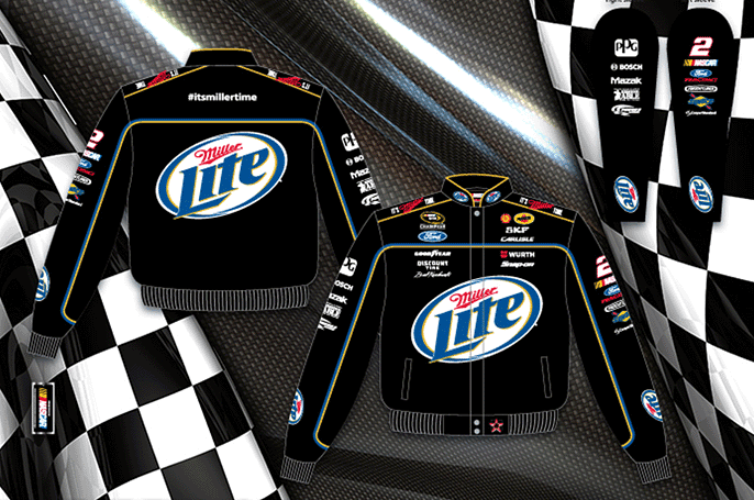 #2 Brad Keselowski '13 Miller Lite - Black NASCAR Uniform Jacket