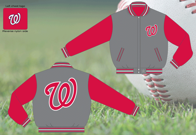 Washington Nationals / Grey and Red - MLB Wool Reversible Jacket