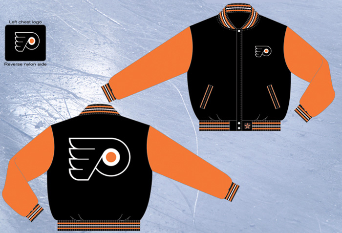Philadelphia Flyers / Black and Orange - NHL Wool Reversible Jacket