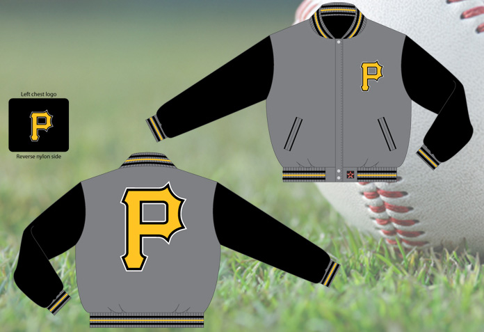 Pittsburgh Pirates / Grey and Black - MLB Wool Reversible Jacket