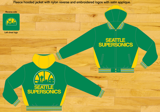 Seattle Supersonics - NBA Fleece Reversible Hooded Jacket