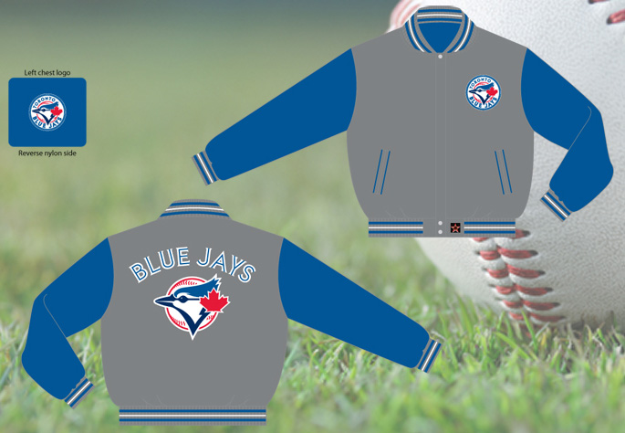 Toronto Blue Jays / Grey and Royal - MLB Wool Reversible Jacket