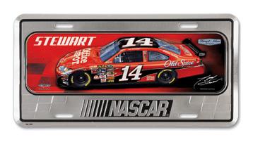 #14 Tony Stewart - Domed Metal License Plate