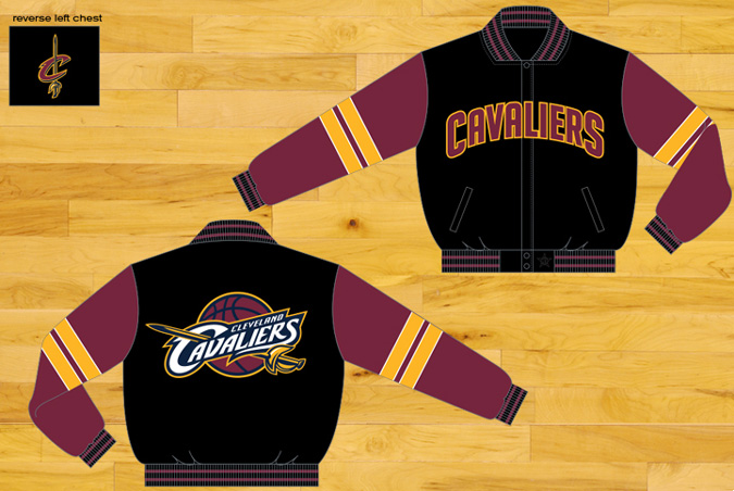 Cleveland Cavaliers / Black and Wine - NBA Wool Reversible Jacket
