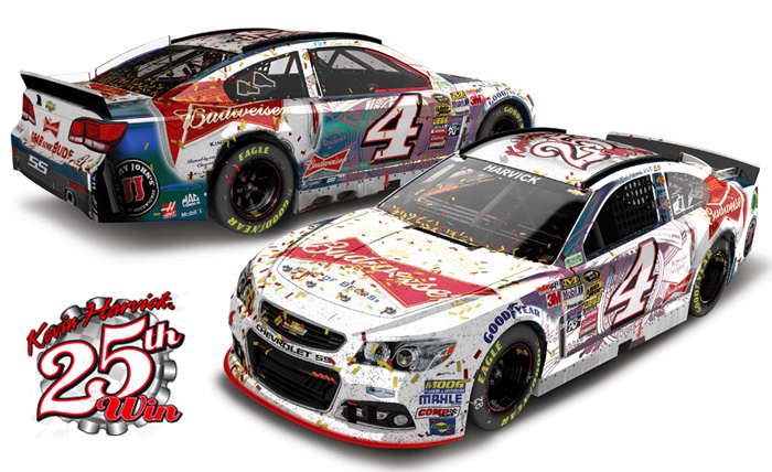 2014 Kevin Harvick #4 Budweiser - 25th Win Darlington / Raced Diecast