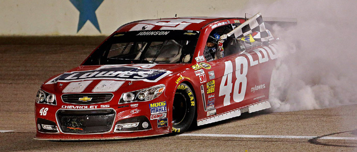 2014 Jimmie Johnson #48 Lowe's Red Vest - Texas Win / Raced Diecast