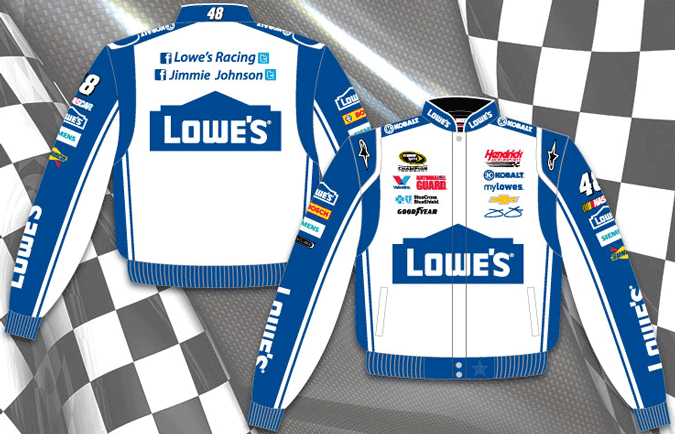 #48 Jimmie Johnson '14 Lowe's White - NASCAR Uniform Jacket
