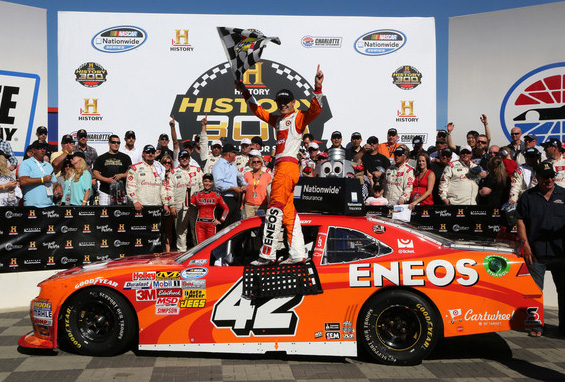 2014 Kyle Larson #42 ENEOS - Charlotte Win / Raced Diecast
