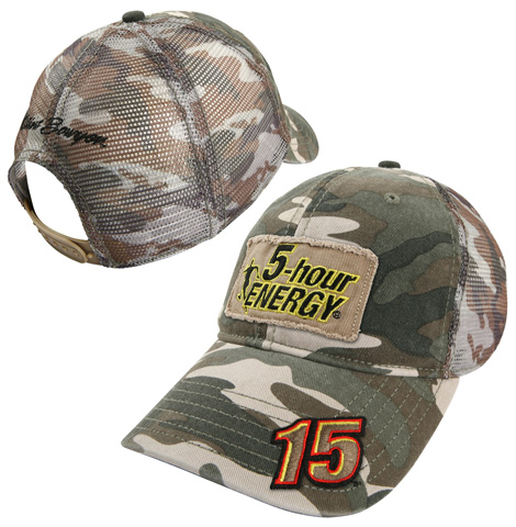 #15 Clint Bowyer - 5-hour ENERGY Camo Mesh NASCAR Hat