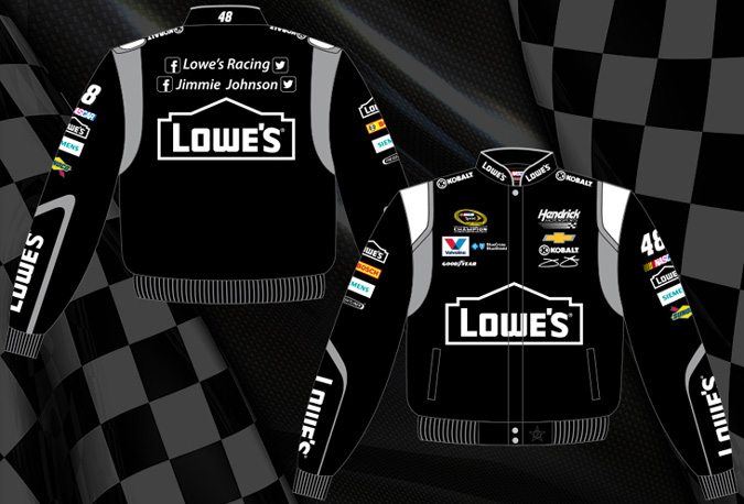 #48 Jimmie Johnson '15 Lowe's - Black NASCAR Uniform Jacket