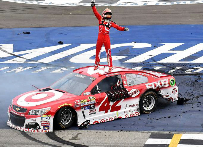 2016 Kyle Larson #42 Target - Michigan Win / Raced 1/64 Diecast