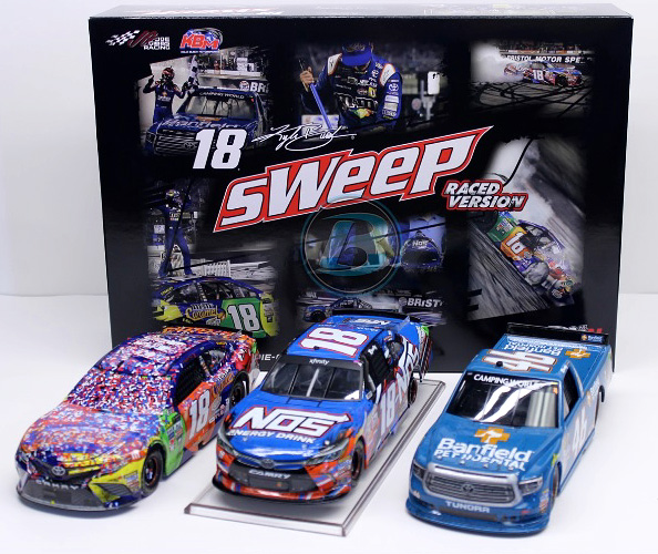 2017 Kyle Busch 3-Car Bristol Win Sweep / Raced Diecast Set