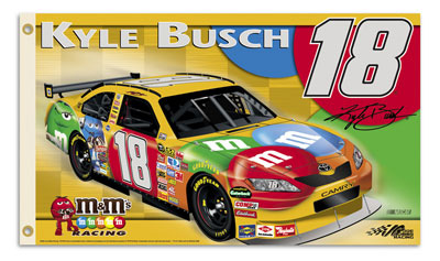 #18 Kyle Busch - M&Ms 2-Sided Flag
