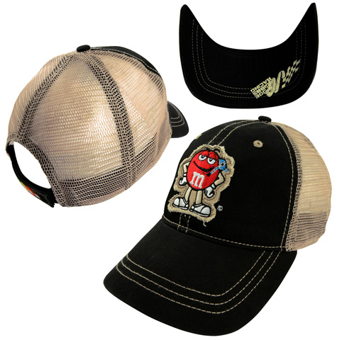 #18 Kyle Busch - Frayed M&M's Logo Mesh Varsity Hat