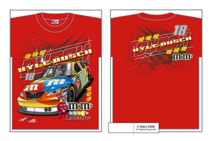 #18 Kyle Busch - M&M's Red Car T-Shirt