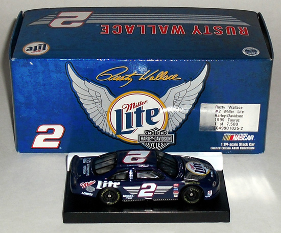 1999 Rusty Wallace #2 Miller Lite / Harley-Davidson 1/64 Diecast
