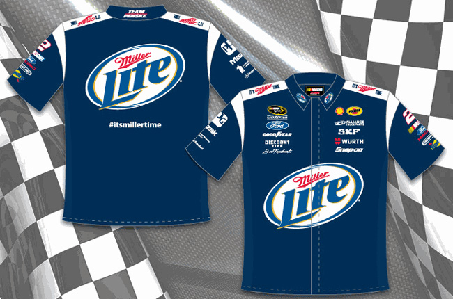 #2 Brad Keselowski '14 Miller Lite NASCAR Pit Crew Shirt