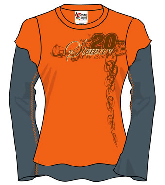 #20 Tony Stewart - Ladies Layered Long Sleeve T-Shirt