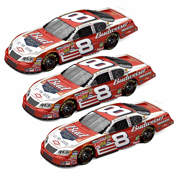 Dale Earnhardt Jr 3-Car Budweiser - Born on Date Set