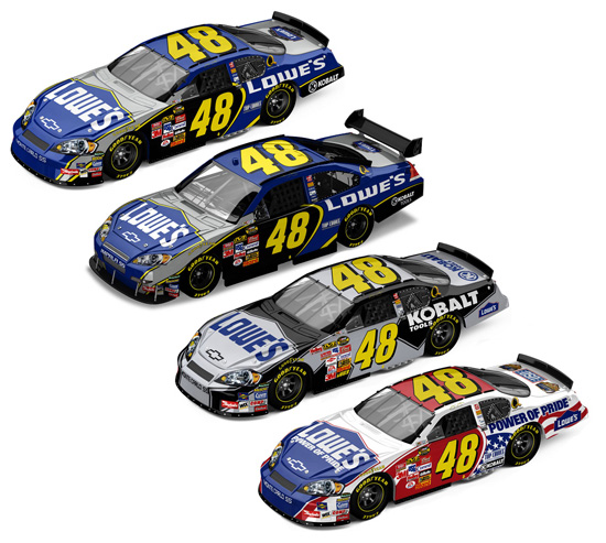 Jimmie Johnson '07 NEXTEL Champ 4-Car 1/64 Set 