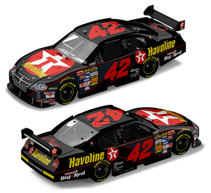2007 Juan Montoya #42 Texaco / Havoline - Rookie of the Year Diecast w/Tire