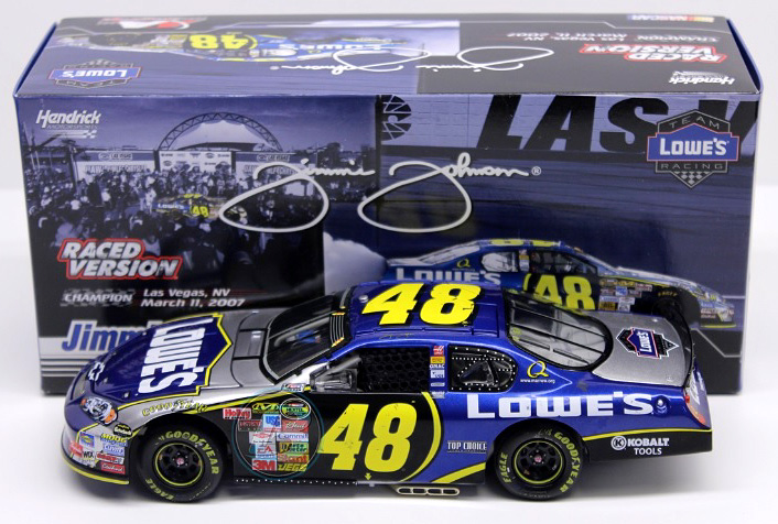 2007 Jimmie Johnson #48 Lowe's - Las Vegas Win / Raced Diecast