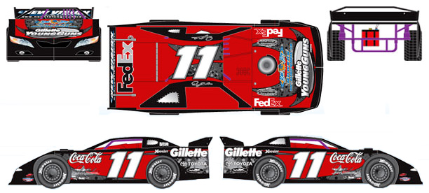2009 Denny Hamlin #11 Coca-Cola / Prelude - Dirt Late Model Diecast