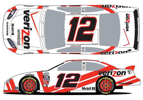 2010 Justin Allgaier #12 Verizon Diecast
