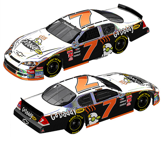 2010 Danica Patrick #7 GoDaddy.com / Flashcoat Silver Diecast