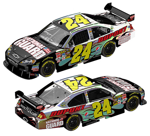 2010 Jeff Gordon #24 National Guard / Flashcoat Silver Diecast
