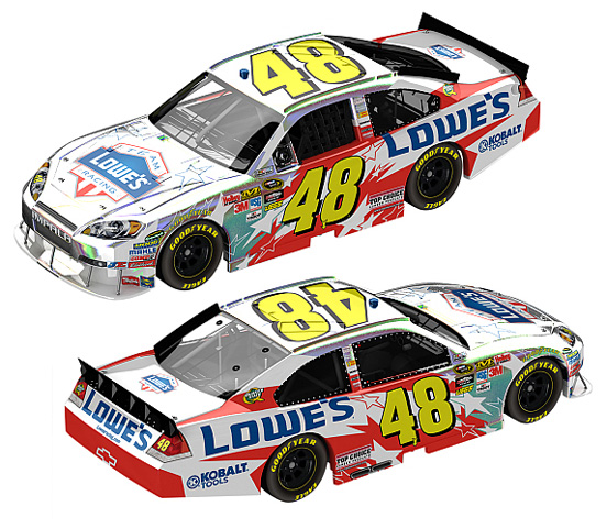 2010 Jimmie Johnson #48 Lowe's - Honoring Our Soldiers / Flashcoat Silver Diecast