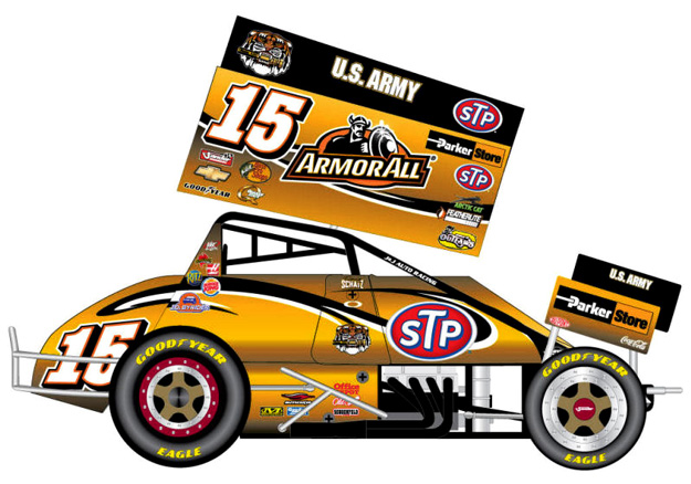 2010 Donny Schatz #15 ArmorAll / Knoxville 50th Gold - Sprint Car 1/64 Diecast