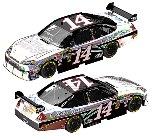2010 Tony Stewart #14 Office Depot / Flashcoat Silver Diecast