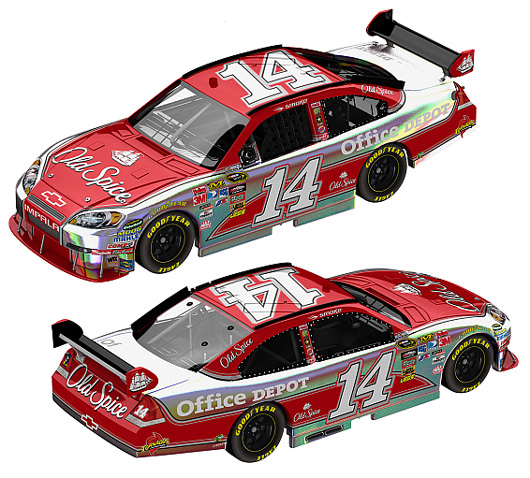 2010 Tony Stewart #14 Old Spice / Flashcoat Silver Diecast