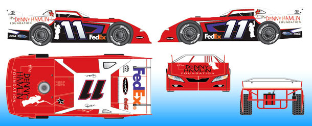 2011 Denny Hamlin #11 FedEx / Prelude to the Dream - Dirt Late Model 1/64 Diecast