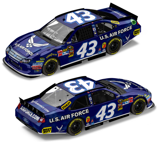 2011 A.J. Allmendinger #43 Air Force 1/64 Diecast