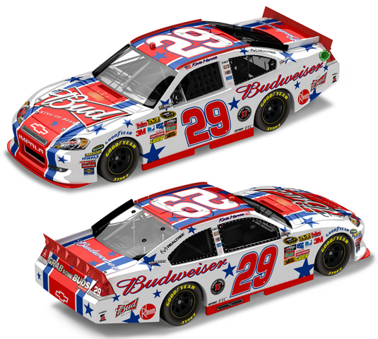 2011 Kevin Harvick #29 Budweiser - July 4th 1/64 Diecast