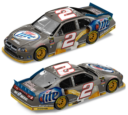 2011 Brad Keselowski #2 Miller Lite / Brushed Metal Diecast - Autographed