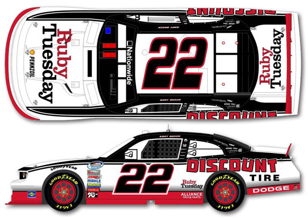 2011 Kurt Busch #22 Ruby Tuesday Diecast