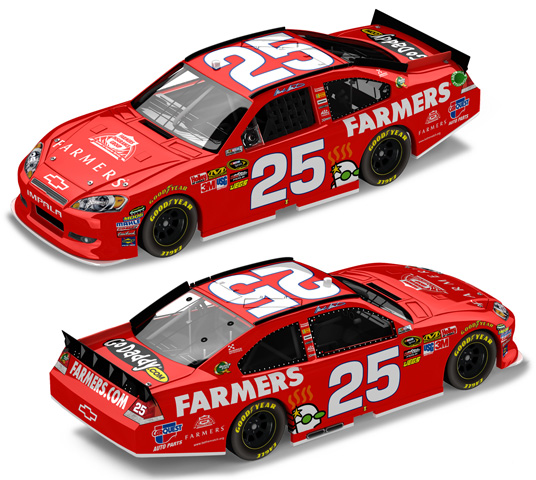 2011 Mark Martin #25 Farmers Insurance Throwback 1/64 Diecast