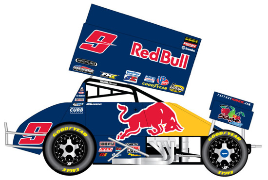 2011 Joey Saldana #9 Red Bull - Sprint Car 1/18 Diecast