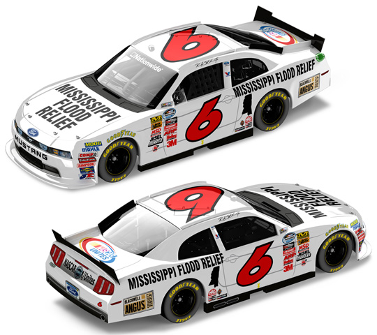 2011 Ricky Stenhouse Jr #6 Mississippi Flood Relief Diecast - Autographed