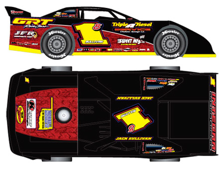 2012 Jack Sullivan #1 Dirt Late Model Diecast