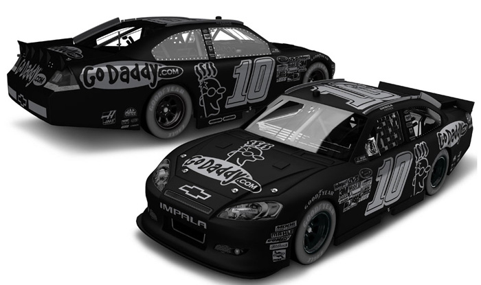 2012 Danica Patrick #10 GoDaddy.com / Stealth BLACK Diecast
