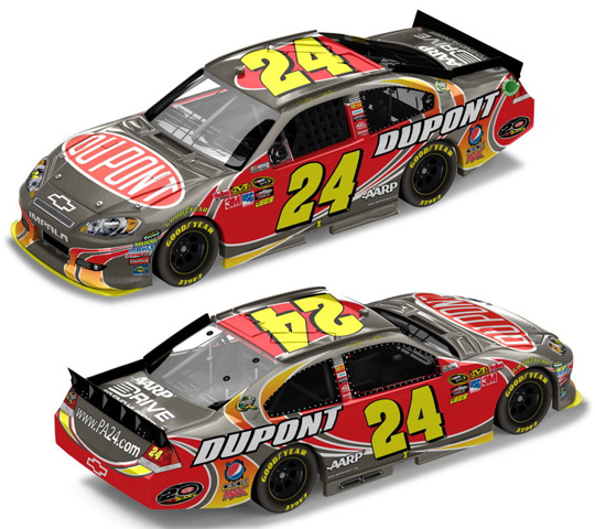 2012 Jeff Gordon #24 Dupont / Brushed Metal Diecast