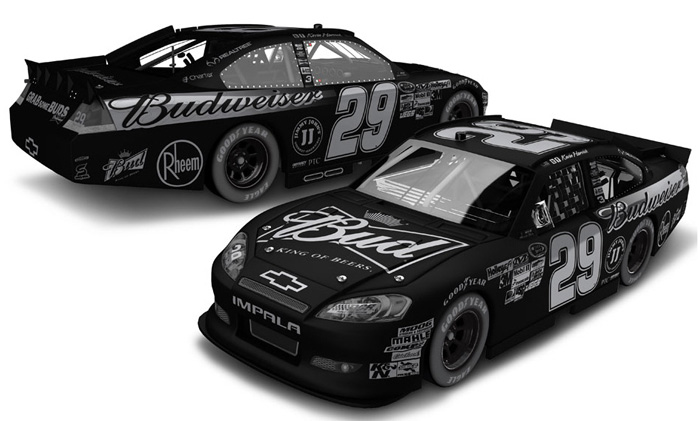 2012 Kevin Harvick #29 Budweiser / Stealth BLACK Diecast
