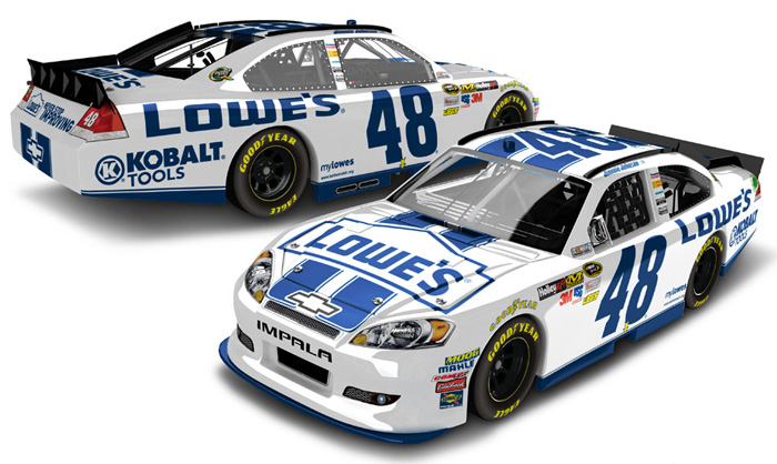 2012 Jimmie Johnson #48 Lowe's - Dover White 1/64 Diecast 